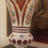 Vintage Bohemian Glass Overlay Moser Vase