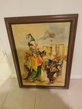 Framed Painting of Clowns - Diamonds Sapphires Rubies Emeralds