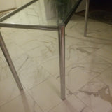 Mid Century Modern Milo Baughman ATTRIBUTED Chrome and Glass Console table