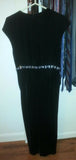 Ladies black velvet Magaschoni Collection cocktail dress with rhinestones size 6