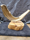 Brass Jewish Shofar  9.5" X 8" Meiselman Italy Wood Base