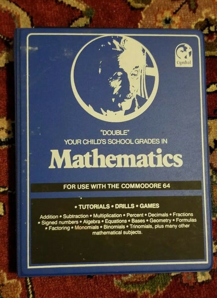 Cymbal Software Inc. "Mathematics" for use with the Commodore 64 (2 Disks) - Diamonds Sapphires Rubies Emeralds