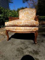 Vintage Regency Caned Fauteuil Designer Chair
