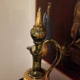 Antique Emerald Moser Bohemian Glass Gold Overlay