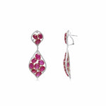 14K White Gold Ruby Earrings with Diamonds, Certified by EGL USA, 31.26 TCW - Diamonds Sapphires Rubies Emeralds