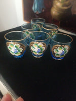 Vintage Antique Moser Glass Set Of Shot Glasses #9658