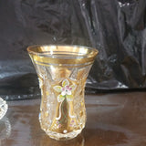 Set Of 6 Hand Carved Crystal Tea Cup and Saucer from Eastern Europe