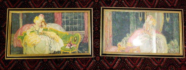 Pair Of Signed Framed French Themed Paintings