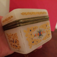 Antique Opaline Bohemian Jewelry Box Casket