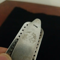 Antique Original Sterling silver Perforated Money Clip