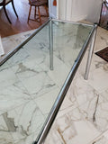 Mid Century Modern Milo Baughman ATTRIBUTED Chrome and Glass Console table
