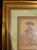Framed Engraving by J.G. de Sainte Sauveur and Labrousse "Marchande de Fruit"
