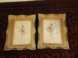 Pair of Pal Fried Framed Ballerina Paintings with mixed media - Diamonds Sapphires Rubies Emeralds