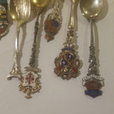 Antique Set Of 11 Silver With Enamel Teaspoons European and Canadian Mint Condit