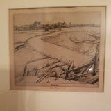 Rare Antique Signed Etching by Robert Sargent Austin, British, "Highbridge"