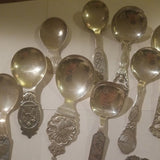 Set Of 14 Sterling Silver Assorted Antique Scandinavian Spoons