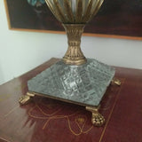 Antique Baccarat Neoclassical Crystal and Bronze Urn