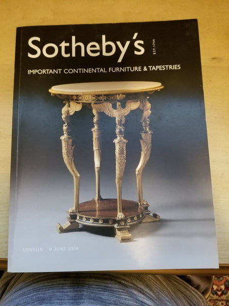 Sotheby's London auction catalog important continental furniture and tapestries - Diamonds Sapphires Rubies Emeralds