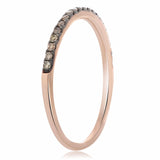 Gorgeous 14K Rose Gold with Choclatey Champagne Diamonds 0.15 Ct. Size 6.5 - Diamonds Sapphires Rubies Emeralds