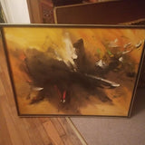 Vintage Abstract Painting Mid century Modern Expressionist