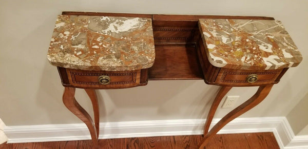 Antique Marble Doublesided Console with Inlaid Wood from Doyle Auctions - Diamonds Sapphires Rubies Emeralds