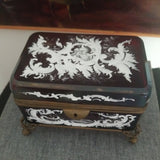 Antique Jewel Box Casket Bohemian glass  Moser