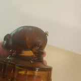 Antique American Amber Glass Pig Sculpture