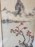 Pair Of Antique chinese paintings signed oriental Asian art