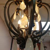 Wrought iron With Rock Crystal Art Deco Style Chandelier