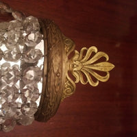 Pair Of Antique French Empire Crystal Sconces