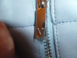Ladies Light Blue Vince Camuto Size 2 Leather Jacket - Diamonds Sapphires Rubies Emeralds