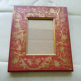 vintage chinoiserie Red Lacquer Designer Frame
