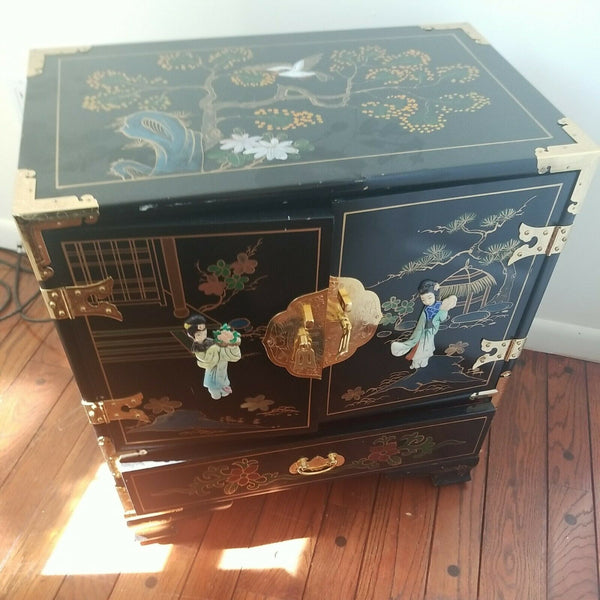 Chinese Black Lacquer Commode