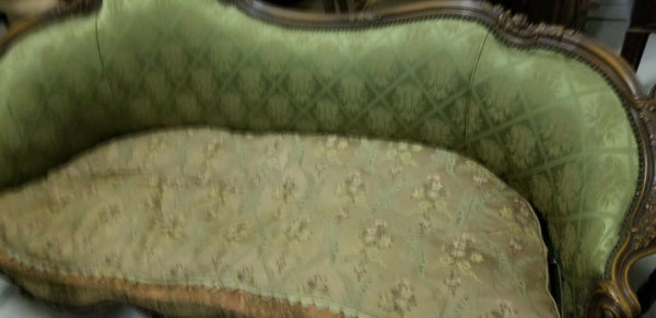 Antique French Green Recamier Couch - Diamonds Sapphires Rubies Emeralds