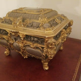 Antique Gilded Age Large Bronze Jewel Box