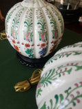 Pair Of Antique Chinese Porcelain Enamel Lamps