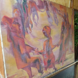 Vintage Mid Century Modern  Signed Judaica Painting