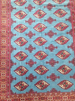 Antique Turkoman Hand Knotted Vegetal Dye oriental rug  4-2 X 6-3 very fine weav