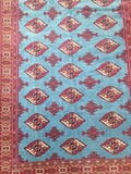 Antique Turkoman Hand Knotted Vegetal Dye oriental rug  4-2 X 6-3 very fine weav