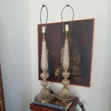Mid century Modern Pair Of Murano Venetian Lamps