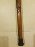 Carved Wooden Cane/ Walking Stick 36.625" HANDLE IS LOOSE