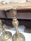 Pair Of Vintage Brass Candlesticks 13" Tall