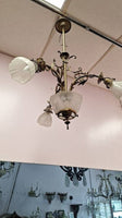 Antique 19TH CENTURY BRONZE 3 LIGHT CHANDELIER