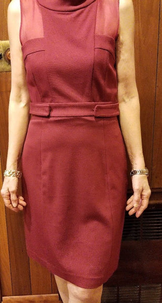 Cynthia Steffe Knee Length Size 6 Burgundy Dress - Diamonds Sapphires Rubies Emeralds