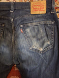 Levis 502 Jeans Blue 32 X 30 RIGHT BACK POCKET DAMAGED BY CELL PHONE!