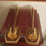 Vintage Designer Mid Century Modern Gold Sconces