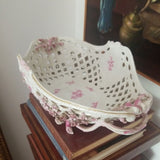 Antique Meissen Large Centerpiece Basket Pink