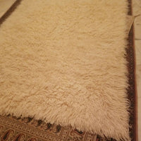 Original Mid Century Modern Clean Flocati Wool  Shag Rug