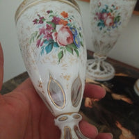 Antique Bohemian glass Overlay Moser Set Spa