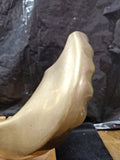 Brass Jewish Shofar  9.5" X 8" Meiselman Italy Wood Base